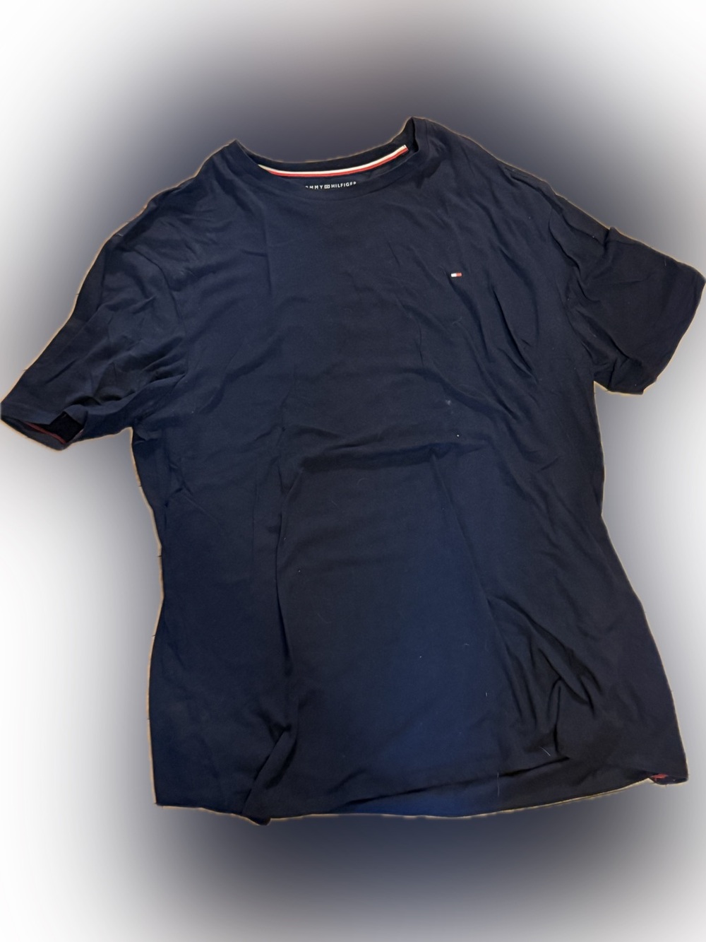 Tommy Hilfiger Men's Navy Short Sleeve Crew Tee with Flag Logo